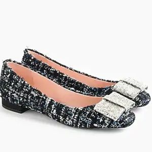 🌸Poppy Sally ballet flats tweed with Glitter bow